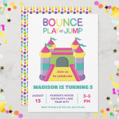 PINK BOUNCE PLAY AND JUMP INVITATION AANKONDIGING