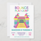 PINK BOUNCE PLAY AND JUMP INVITATION AANKONDIGING (Voorkant)