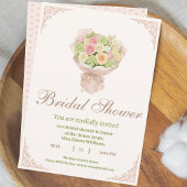 Pink bouquet Bridal Shower Invite – Japanese Kaart