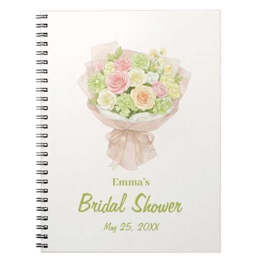 pink bouquet Bridal Shower Notitieboek (Voorkant)