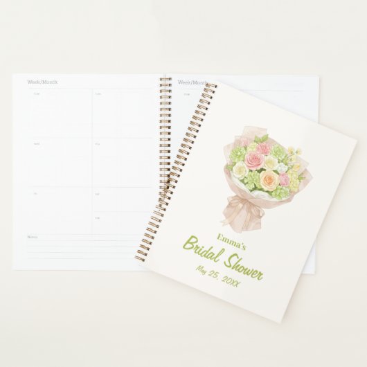 pink bouquet Bridal Shower Planner (Display)