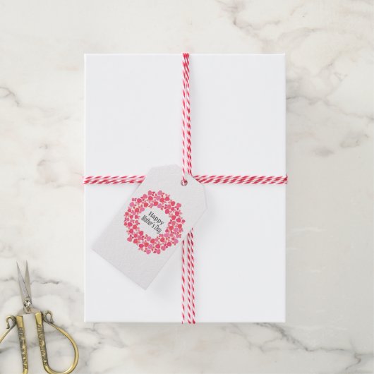 Pink Bouquet moederdag Cadeaulabel (Met Touw)