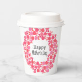 Pink Bouquet moederdag Papieren Bekers (Voorkant)