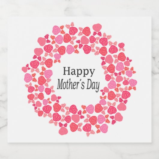 Pink Bouquet moederdag Sparkling Wijnetiket (Enkel label)