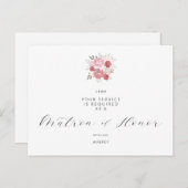 Pink Bouquet Will You Be My Matron Honor Proposal  Briefkaart (Voorkant / Achterkant)