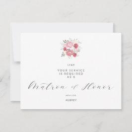 Pink Bouquet Will You Be My Matron Honor Proposal  Briefkaart