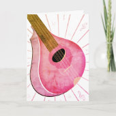Pink Bouzouki Musical Instrument Art Kaart (Voorkant)