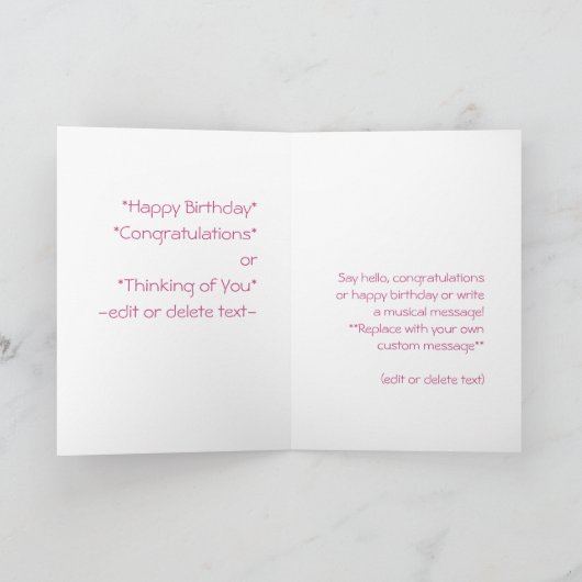 Pink Bouzouki Musical Instrument Art Kaart (Binnen)