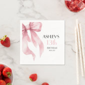 Pink Bow 13th Birthday for Girls Servet (Insitu)