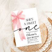 Pink Bow 1st Birthday Kaart