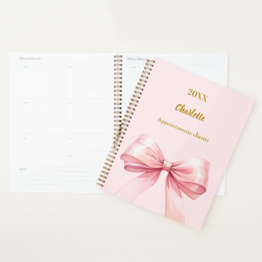 Pink bow 2026 planner (Display)
