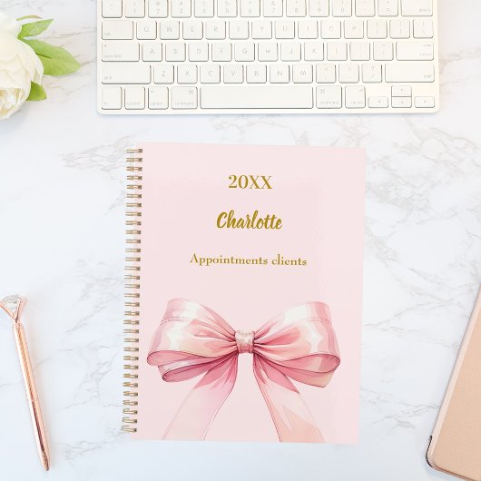 Pink bow 2026 planner