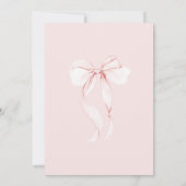 Pink Bow 50th Birthday Invitation Kaart (Achterkant)