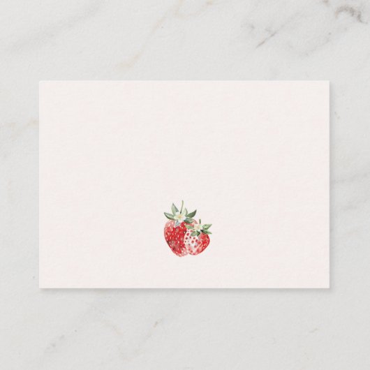 Pink Bow Aardbeien Baby shower Boeken voor Baby Informatiekaartje (Achterkant)