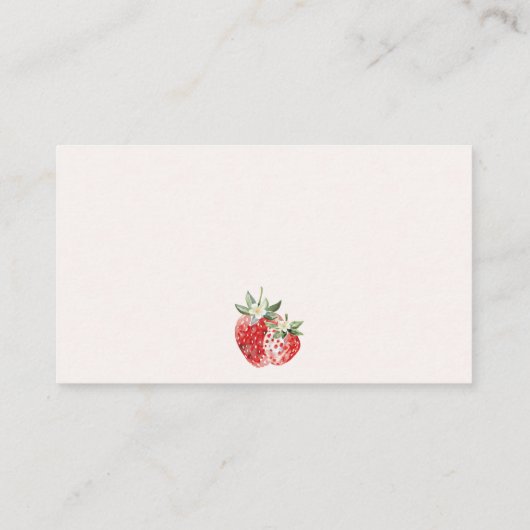 Pink Bow Aardbeien Baby shower Boeken voor Baby Informatiekaartje (Achterkant)