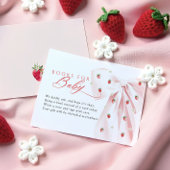 Pink Bow Aardbeien Baby shower Boeken voor Baby Informatiekaartje