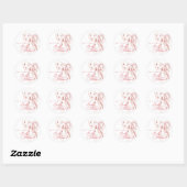 Pink Bow Aardbeien Baby shower Ronde Sticker (Vel)