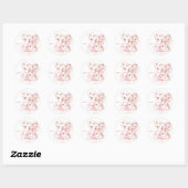 Pink Bow Aardbeien Baby shower Ronde Sticker (Vel)