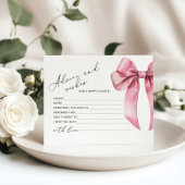 Pink Bow Advies en wensen script bruidskaart