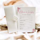 Pink Bow Advies en Wensen Vrijgezellenfeest Game Kaart