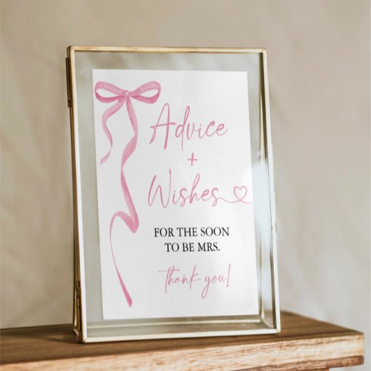 Pink Bow Advies en Wensen Vrijgezellenfeest Game Poster