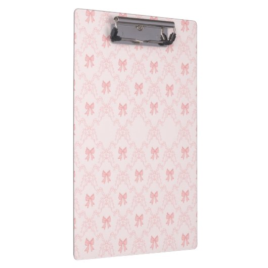 Pink Bow Aesthetic Notebook – Cute & Feminine Jour Klembord (Rechts)