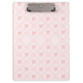 Pink Bow Aesthetic Notebook – Cute & Feminine Jour Klembord (Voorkant)