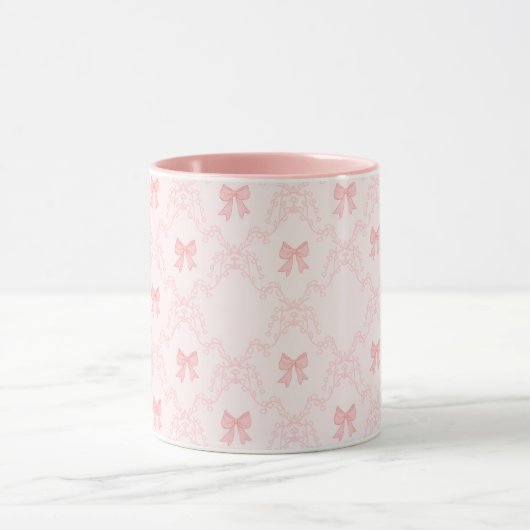 Pink Bow Aesthetic Notebook – Cute & Feminine Jour Mok (Midden)