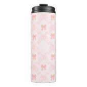 Pink Bow Aesthetic Notebook – Cute & Feminine Jour Thermosbeker (Voorkant)