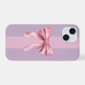 Pink Bow Aesthetic Phone Case iPhone 15 Case (Achterkant horizontaal)