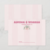 Pink Bow Afstudeerder Celebration Advies en wensen Informatiekaartje (Voorkant / Achterkant)