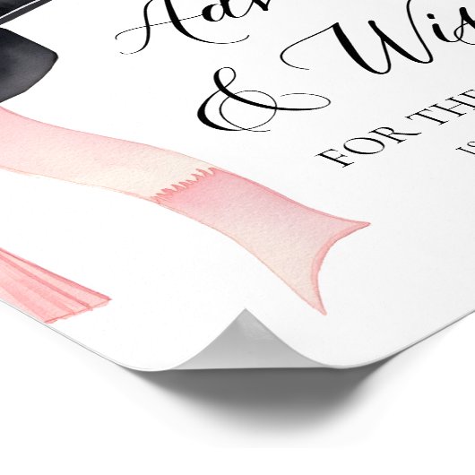 Pink Bow Afstudeerder Party Afstuderen advies en w Poster (Hoek)