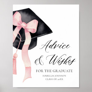 Pink Bow Afstudeerder Party Afstuderen advies en w Poster