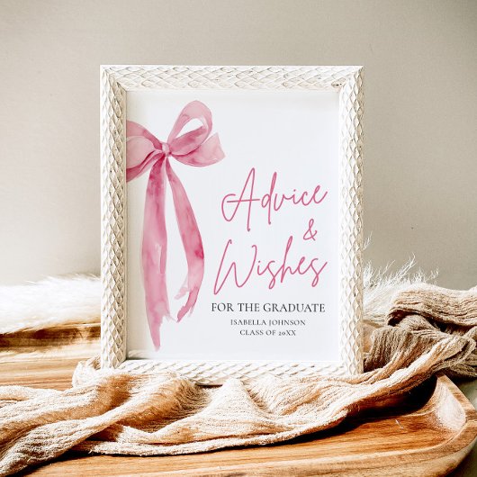 Pink Bow Afstudeerder Party Afstuderen advies en w Poster