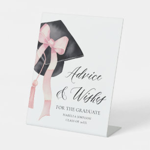 Pink Bow Afstudeerder Party Afstuderen advies en w Reclamebord Met Voetstuk