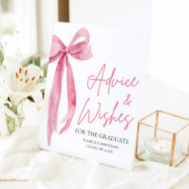 Pink Bow Afstudeerder Party Afstuderen advies en w Reclamebord Met Voetstuk