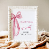 Pink Bow Afstuderen is zoet Neem een traktatie Poster