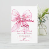 Pink Bow-Afstuderen Kaart (Staand voorkant)