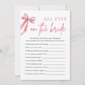 Pink Bow Alle ogen op de bruid Vrijgezellenfeest s Kaart (Voorkant)