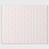 Pink Bow and Curly Ribbon Frame Chic Whimsical Cadeaupapier (Vlak)