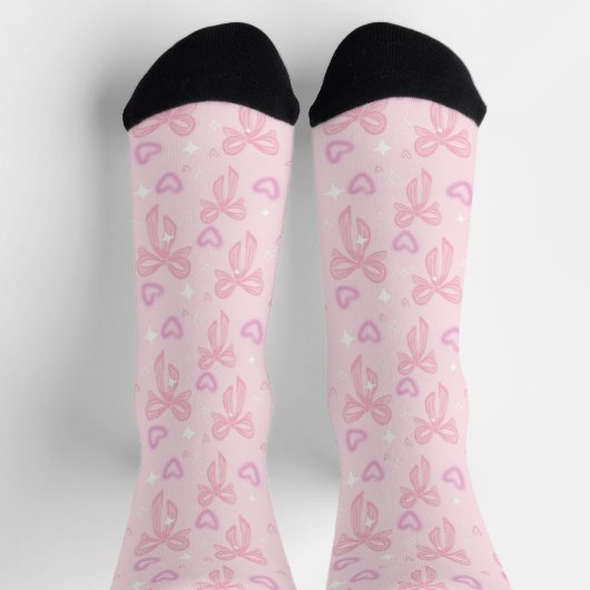 Pink Bow and Heart Socks Sokken (Top)
