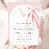 Pink Bow Arch Baby shower Uitnodiging
