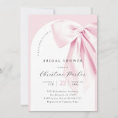 Pink Bow Arch Bruids Douche Uitnodiging (Voorkant)