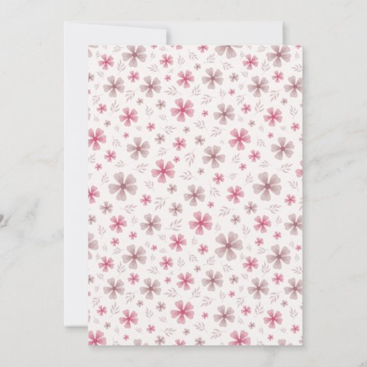 PINK BOW & ARCH FALL PUMPKIN FLOWERS BIRTHDAY KAART (Achterkant)