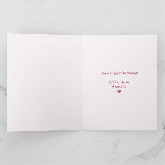 PINK BOW & ARCH FALL PUMPKIN FLOWERS BIRTHDAY KAART (Binnen)