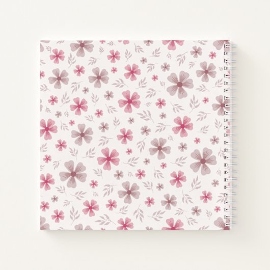 PINK BOW & ARCH FALL PUMPKIN FLOWERS BIRTHDAY NOTITIEBOEK (Achterkant)