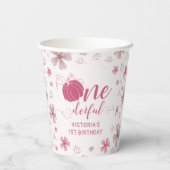 PINK BOW & ARCH FALL PUMPKIN FLOWERS BIRTHDAY PAPIEREN BEKERS (Achterkant)