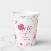 PINK BOW & ARCH FALL PUMPKIN FLOWERS BIRTHDAY PAPIEREN BEKERS (Voorkant)