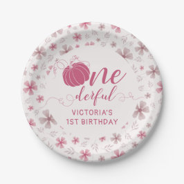 PINK BOW & ARCH FALL PUMPKIN FLOWERS BIRTHDAY PAPIEREN BORDJE