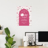 PINK BOW & ARCH FALL PUMPKIN FLOWERS BIRTHDAY POSTER (Thuiskantoor)